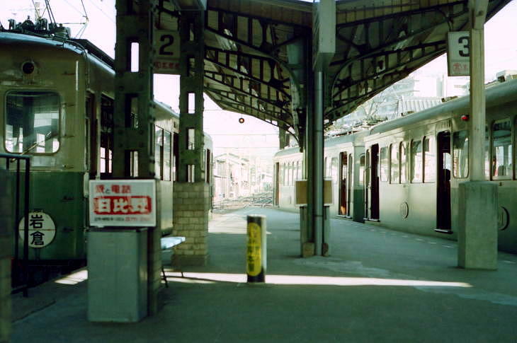 冬枯れの京福電気鉄道叡山線（昭和５７年１月）