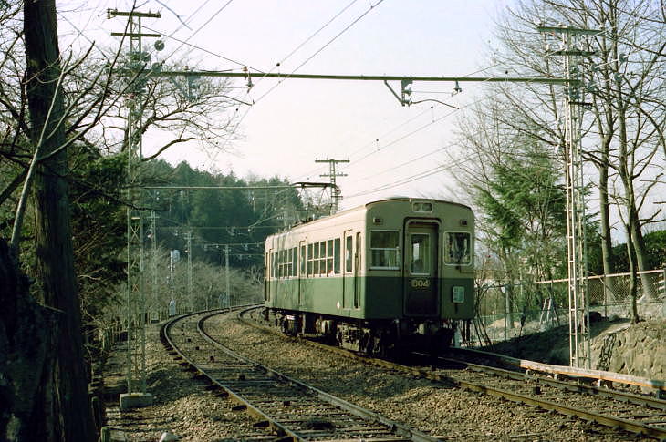 冬枯れの京福電気鉄道叡山線（昭和57年1月）